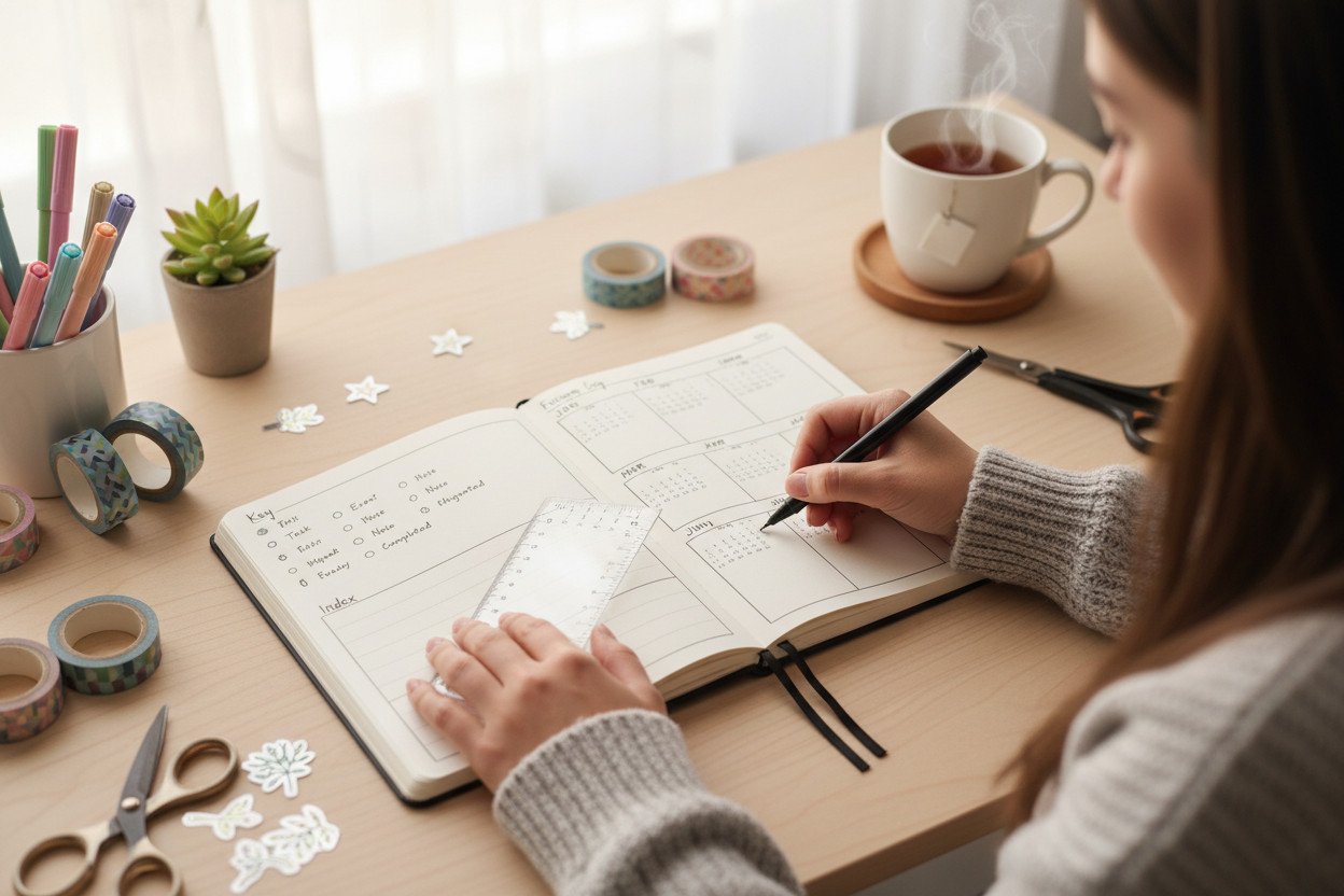 Pierwsze strony bullet journalu — jak zbudować strukturę od zera
