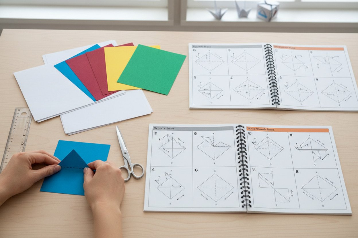 Zanim zaczniesz — papier, format i podstawowe złożenia w origami